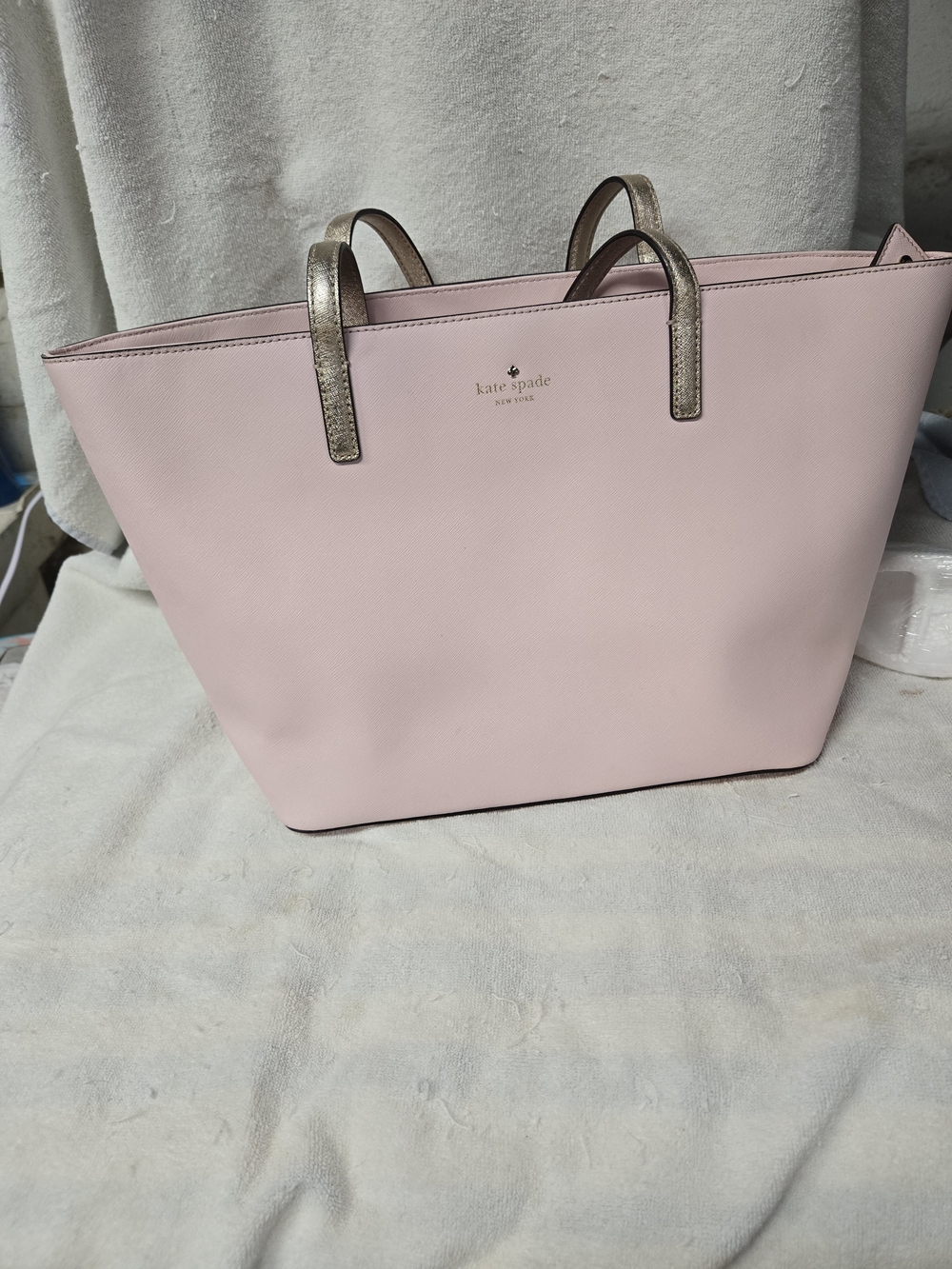 Kate Spade Polka Dot Lined Tote/Bag - Black on Cream